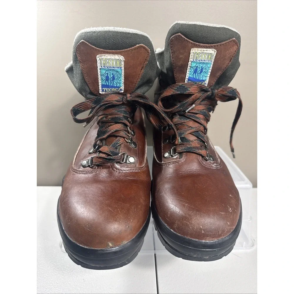 VTG Tecnica GORE-TEX Trekker Waterproof Hiking Brown Boots Mens US Size 11.5 EUC